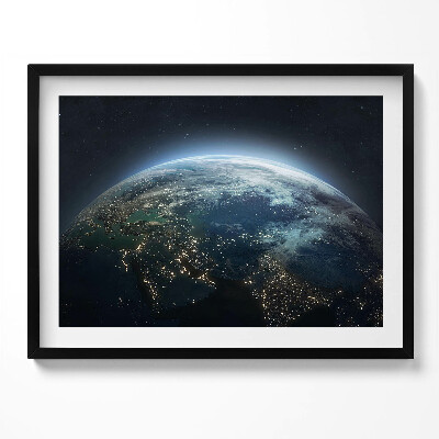 Tablou living cu rama Vedere a Pământului din spațiu