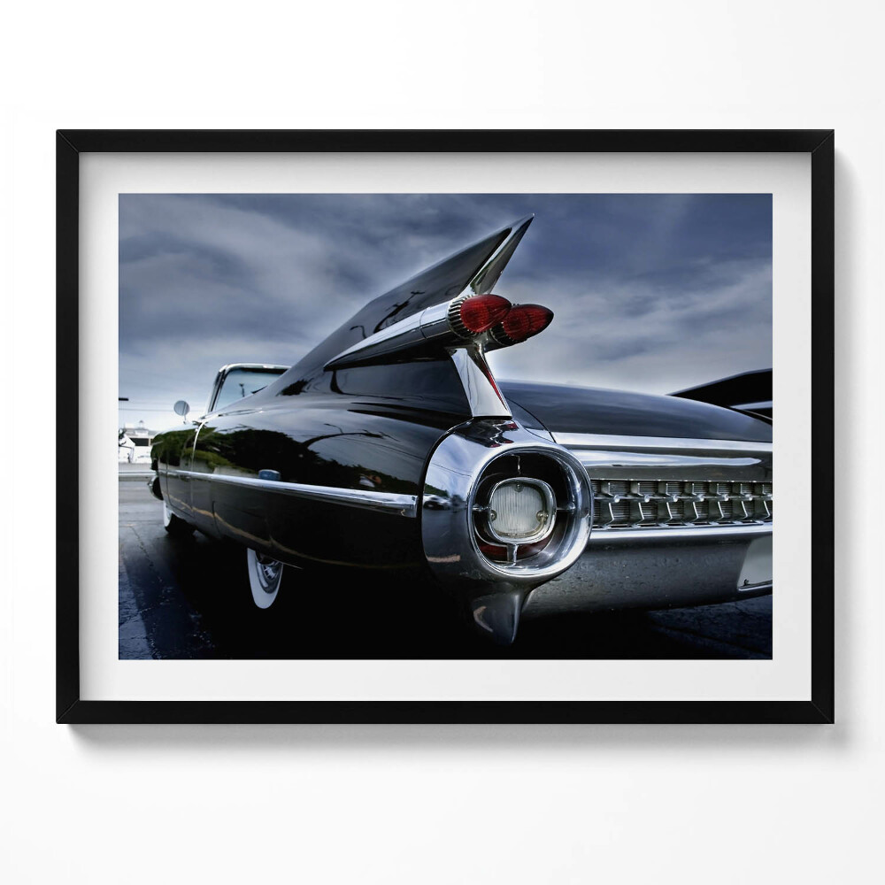 Tablou living cu rama Mașină de epocă Cadillac negru
