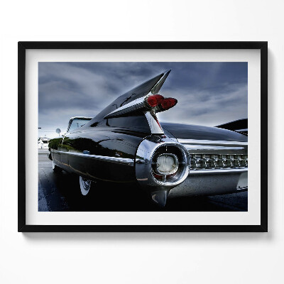 Tablou living cu rama Mașină de epocă Cadillac negru