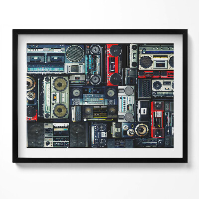 Tablou living cu rama Muzică - Boombox vintage