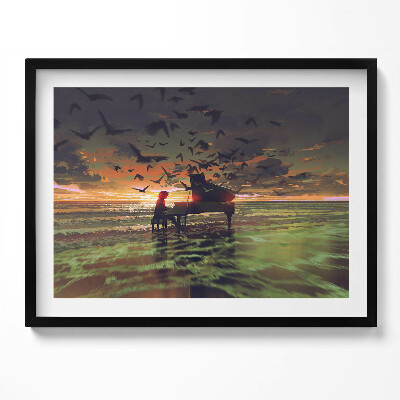 Tablou living cu rama Concert pe plajă