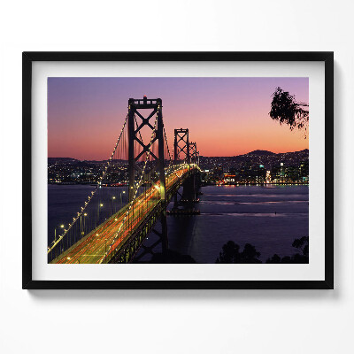 Tablou rama Podul și apusul de soare din San Francisco