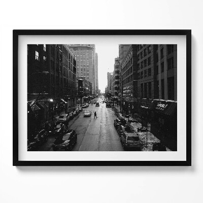 Tablou living cu rama Străzile alb-negre din Chicago