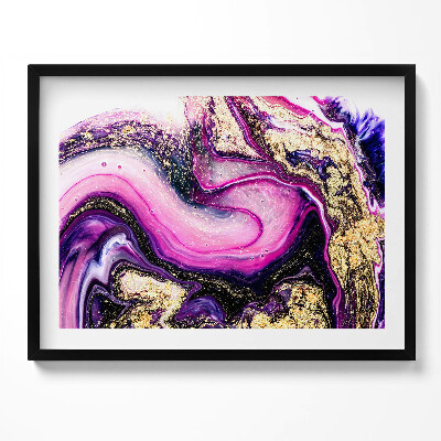 Tablou living cu rama Rezumat de marmură cu aur