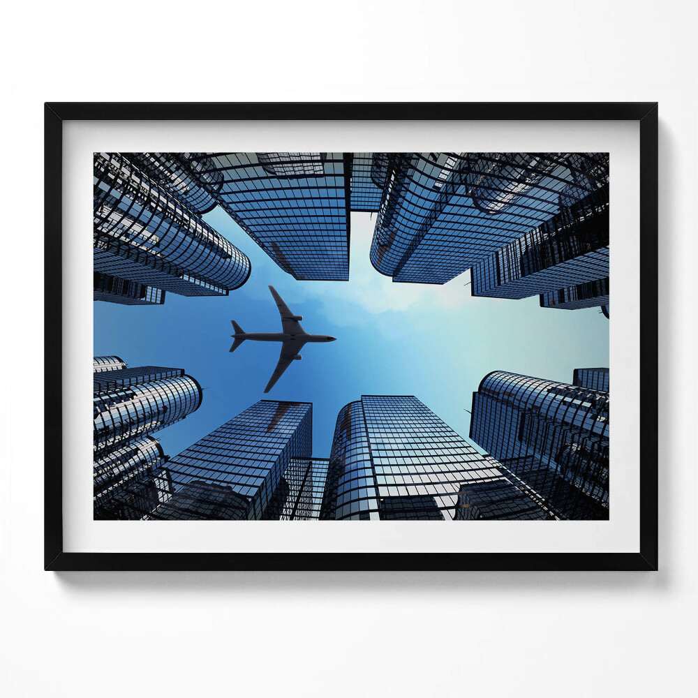 Tablou rama Avion deasupra clădirilor