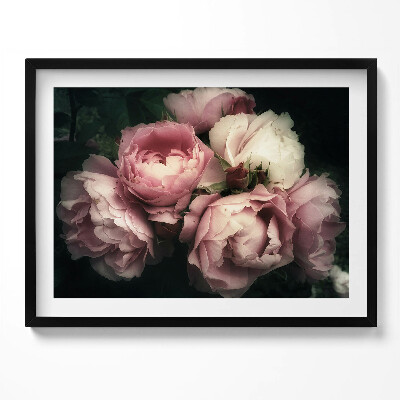 Tablou rama buchet de trandafiri roz vintage
