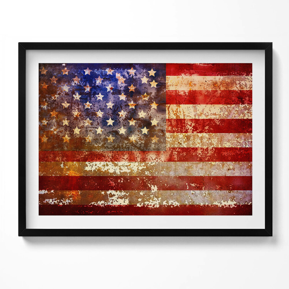 Tablou living cu rama Steagul SUA vintage