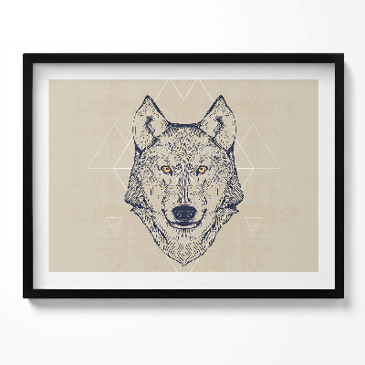 Tablou living cu rama Cap de lup