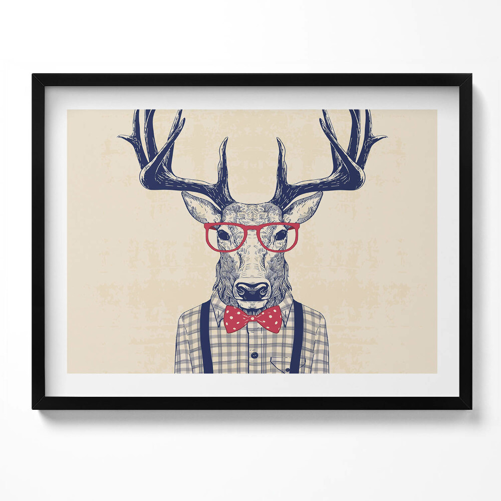 Tablou rama Cerb într-o cămașă și o fundă de jazz