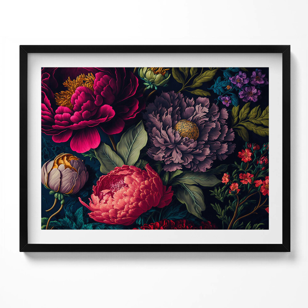 Tablou living cu rama Buchet de flori botanice vintage