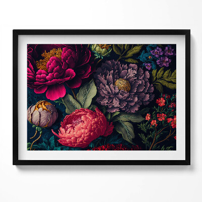 Tablou living cu rama Buchet de flori botanice vintage