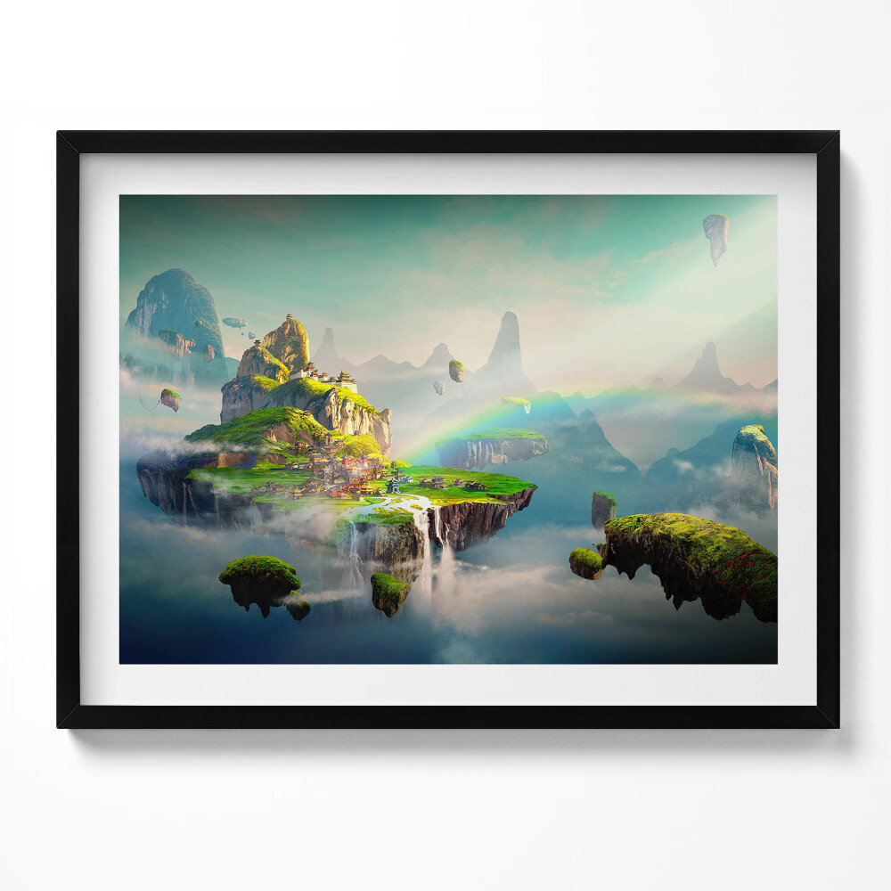 Tablou living cu rama Scene fantastice în stil chinezesc