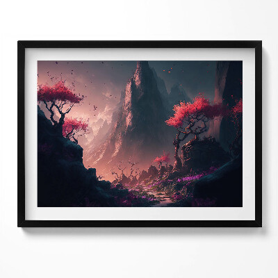 Tablou rama Pădure și munți magici