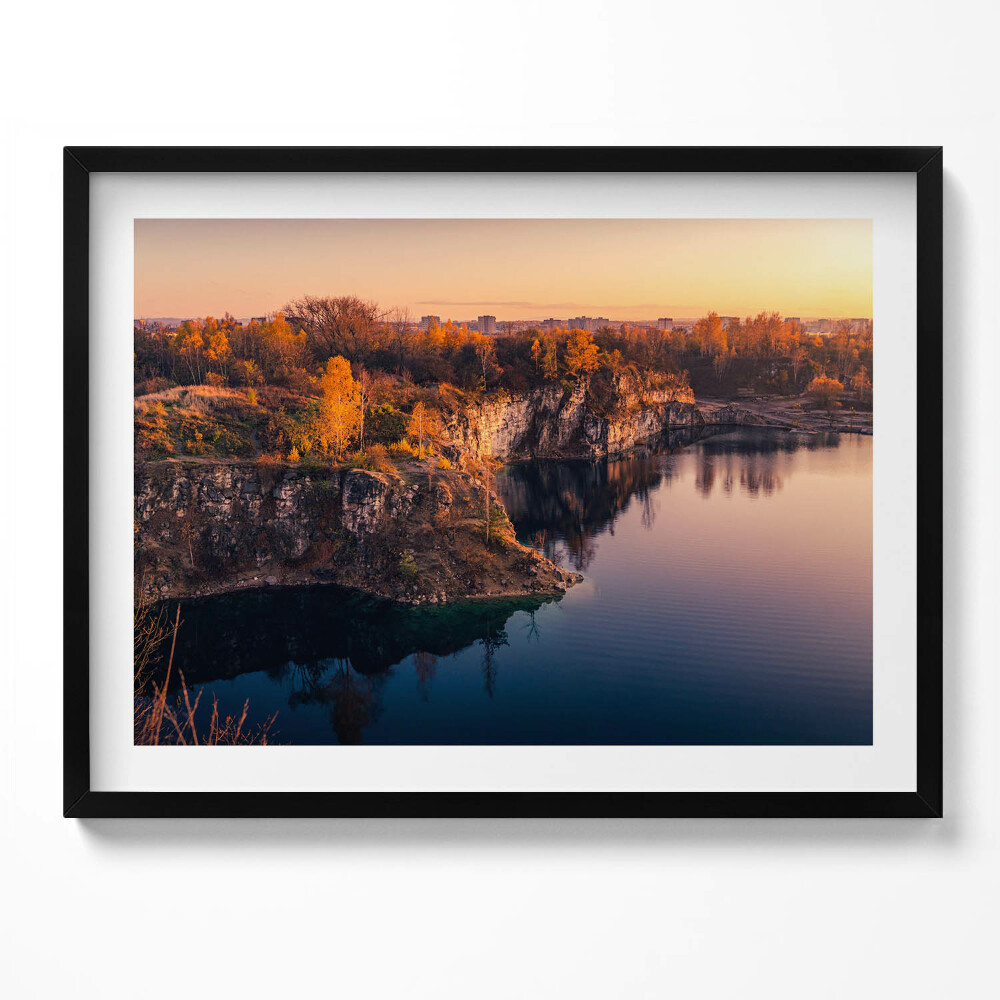 Tablou rama Lacul Zakrzówek din Cracovia în toamnă