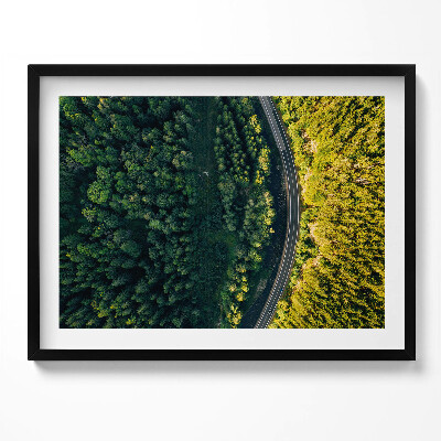 Tablou living cu rama Pădurea dintr-o dronă - muntele Śnieżka