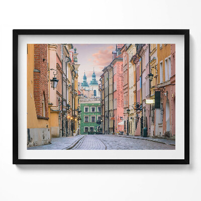 Tablou living cu rama Orașul Vechi din Varșovia