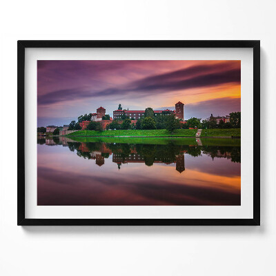 Tablou living cu rama Răsăritul soarelui la Castelul Regal Wawel