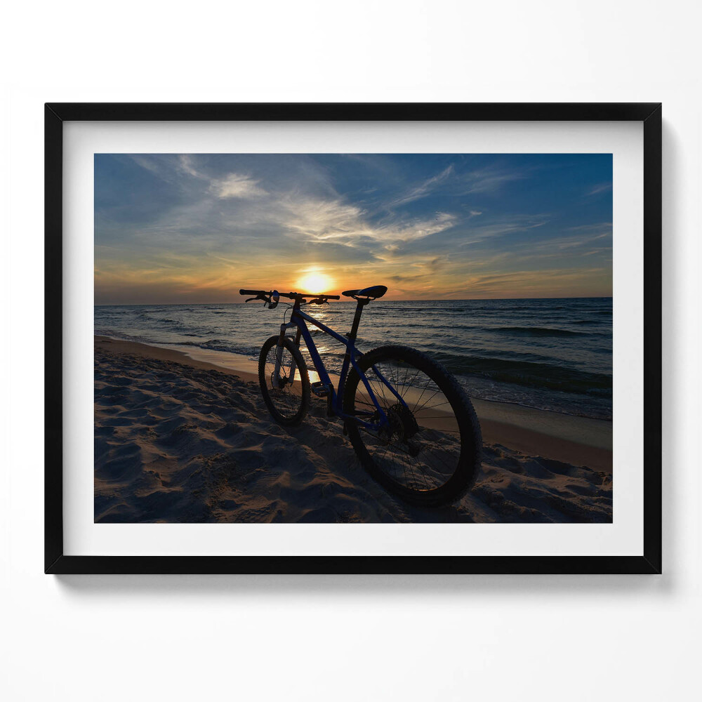 Tablou living cu rama Bicicletă Marea Baltică