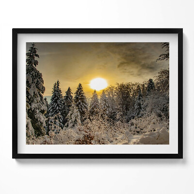 Tablou living cu rama Peisaj de iarnă Beskidy