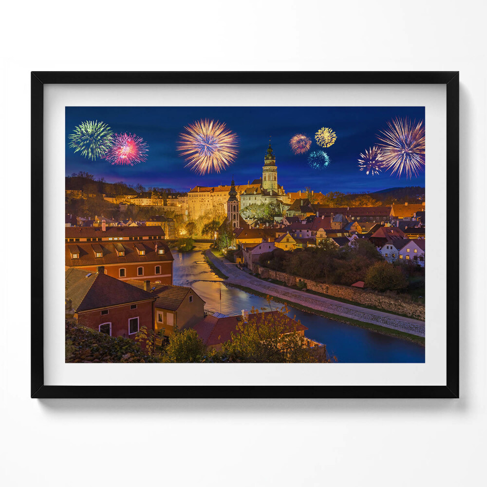 Tablou rama Focuri de artificii Krumlov Republica Cehă