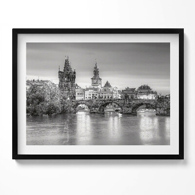 Tablou living cu rama Vedere a Podului Carol din Praga