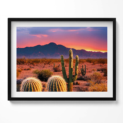 Tablou living cu rama Apus de soare în deșert