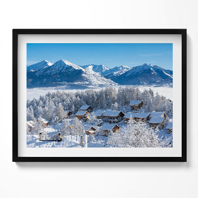 Tablou living cu rama Zăpadă în Alpi