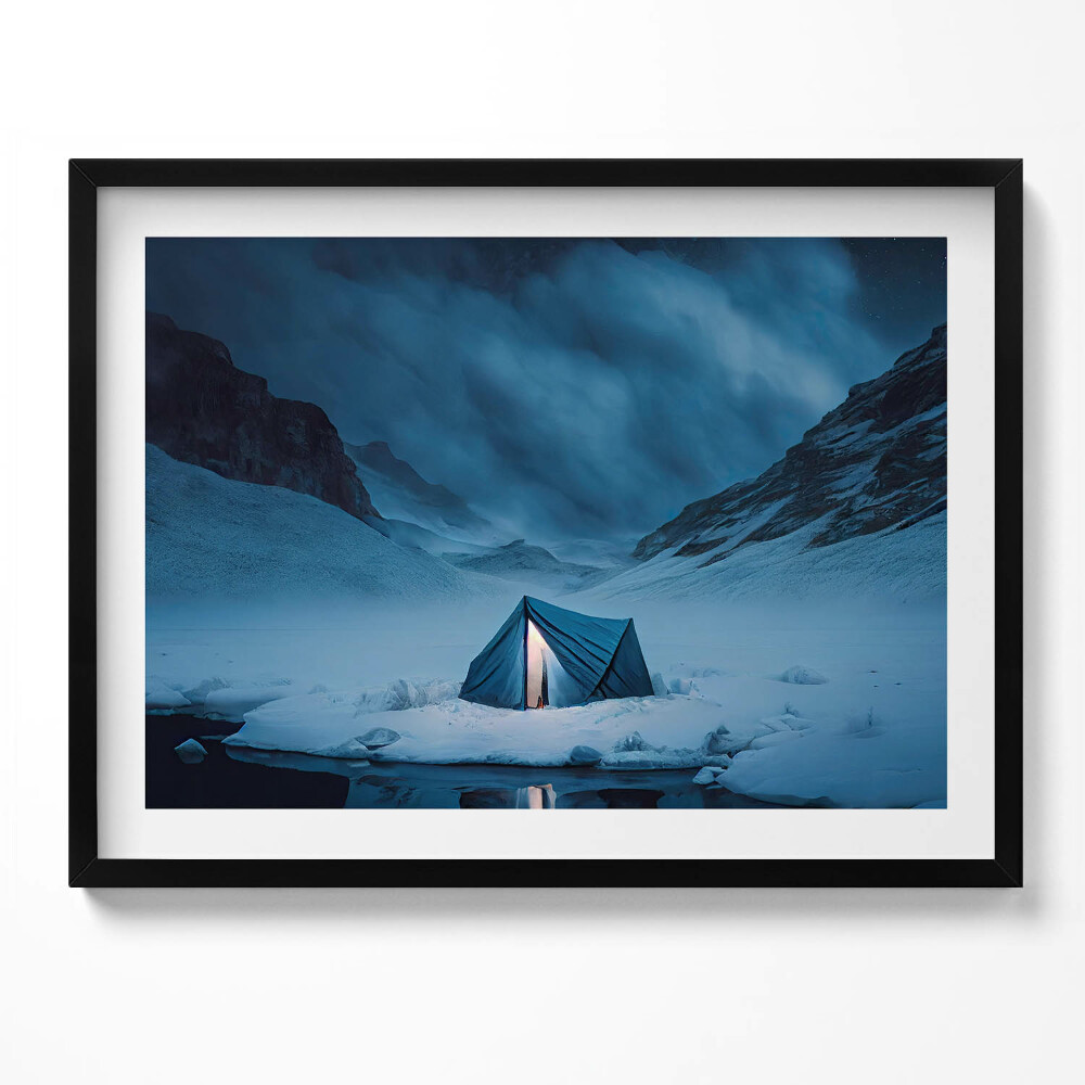 Tablou living cu rama Cort în munții Islandei