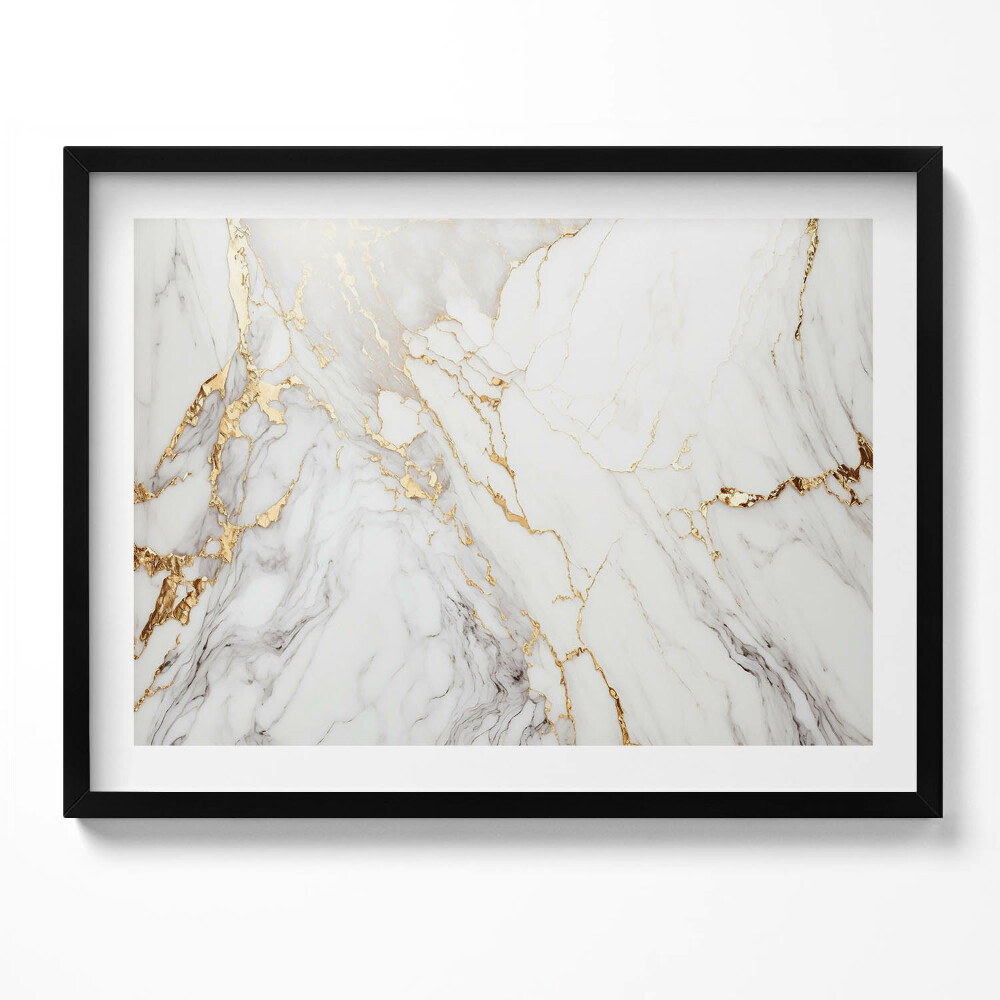 Tablou rama Marmură deschisă cu aur