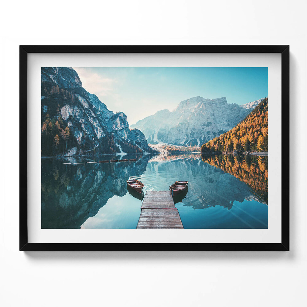 Tablou living cu rama Bărci pe lac