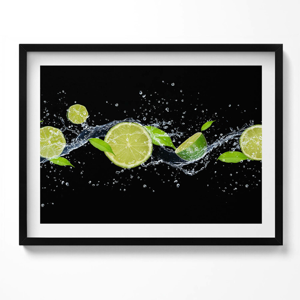 Tablou living cu rama Apă de mentă cu lime