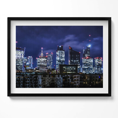 Tablou living cu rama Clădirile orașului noaptea