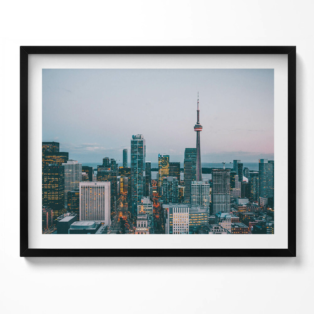 Tablou living cu rama Panorama orașului seara