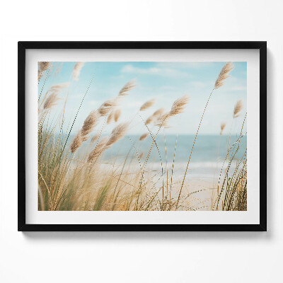 Tablou rama Peisaj de iarbă de plajă și stil boho marin