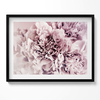 Tablou living cu rama Petale de bujor roz pal