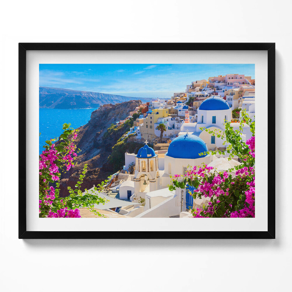 Tablou rama Vedere a arhitecturii grecești din Santorini