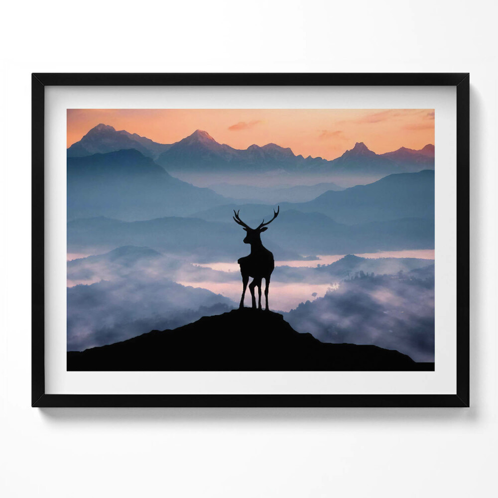 Tablou rama Cerb pe vârful muntelui