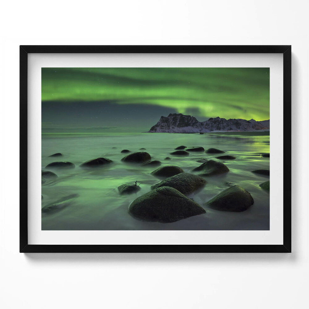 Tablou rama Aurora Boreală - Peisaj Verde