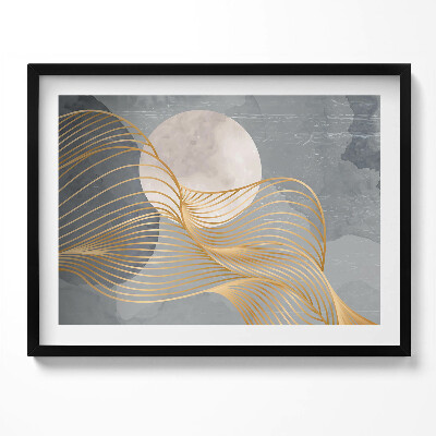 Tablou rama Ilustrație abstractă a lunii cu aur