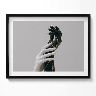 Tablou rama Ace albe și negre cu aur