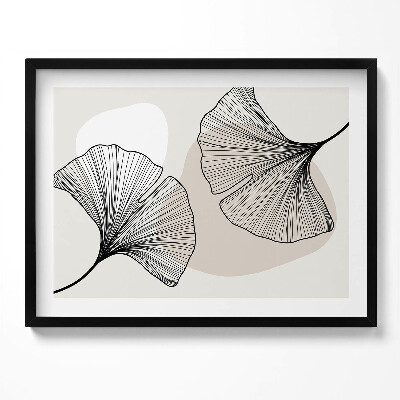 Tablou rama Frunze liniare de ginkgo în stil boho