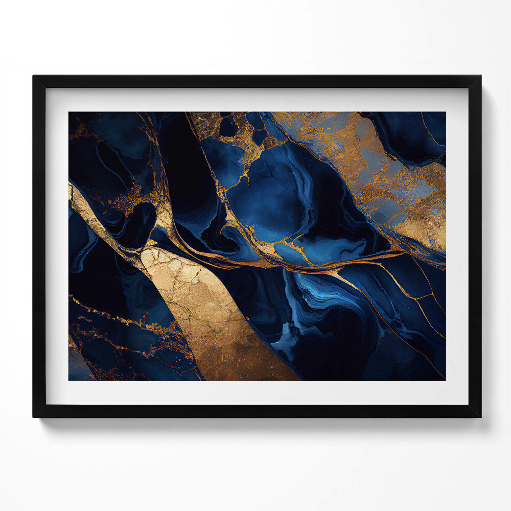 Tablou rama Textură abstractă de marmură și aur