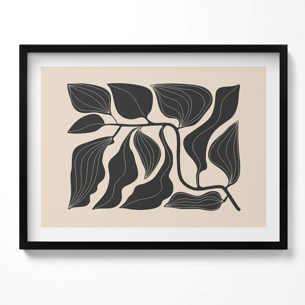 Tablou living cu rama Ilustrație minimalistă a frunzelor de plante