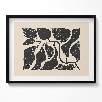 Tablou living cu rama Ilustrație minimalistă a frunzelor de plante