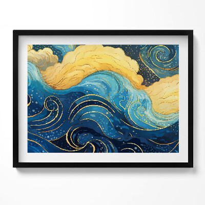 Tablou rama Abstractizare de nori cu aur