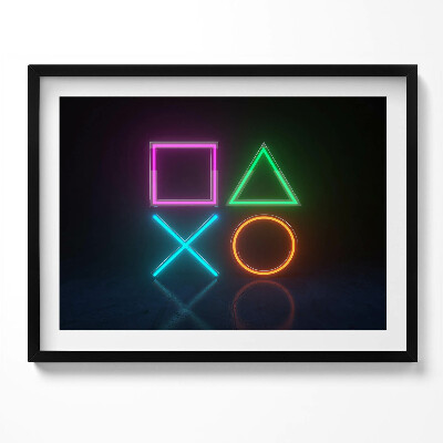 Tablou living cu rama Simboluri ale jucătorilor - simboluri pe consola