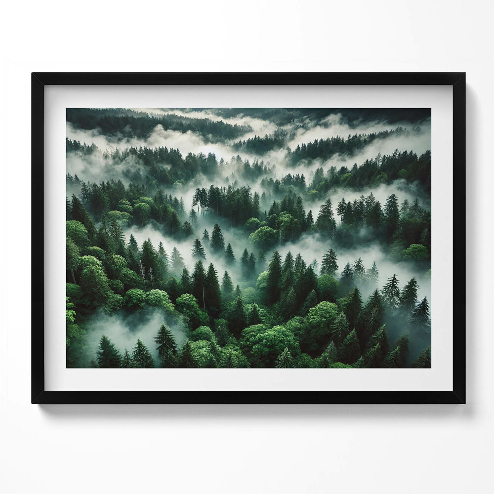 Tablou rama Peisaj de ceață de dimineață în pădure