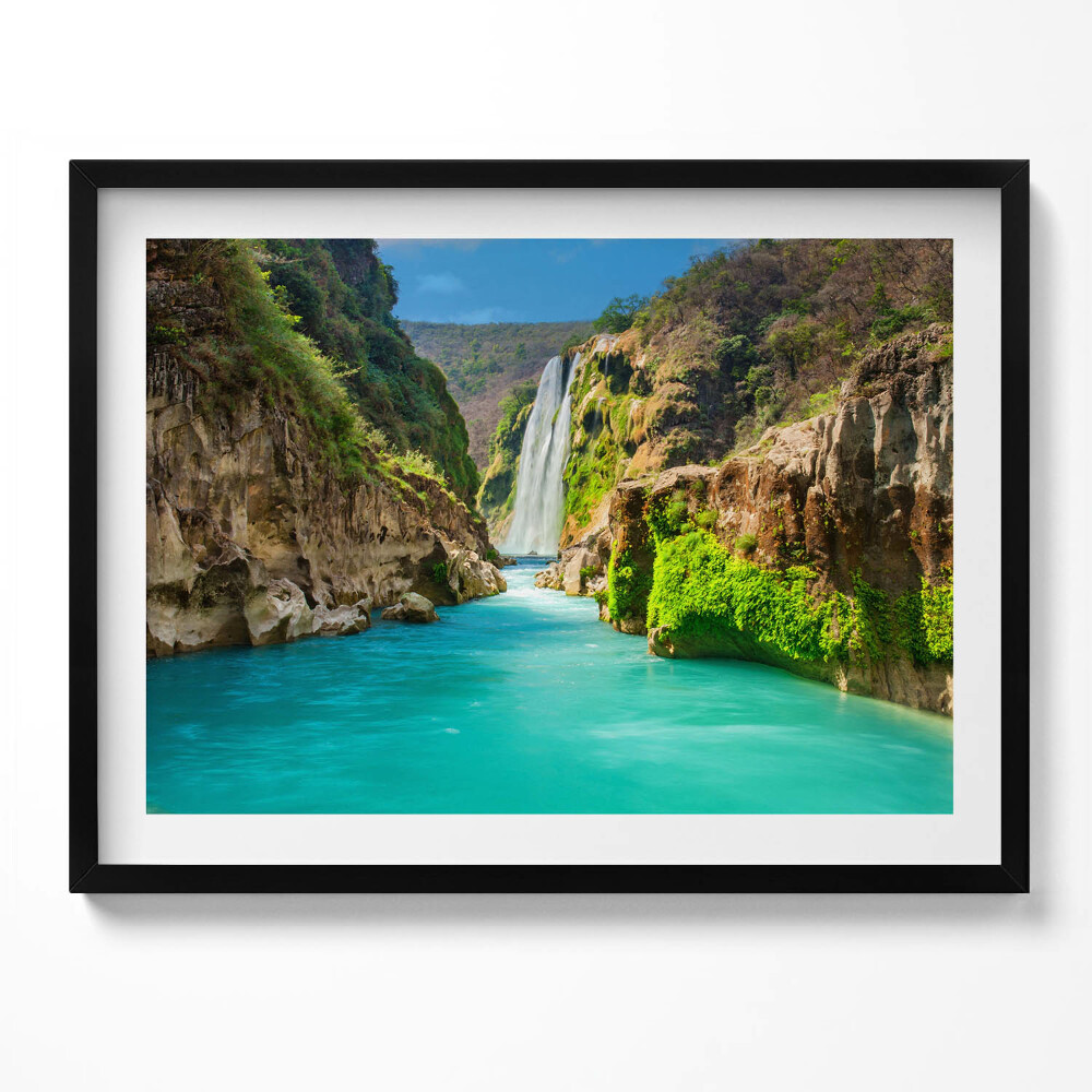 Tablou living cu rama Cascadă și râu tropical