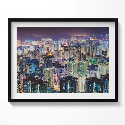 Tablou living cu rama Orașul iluminat noaptea