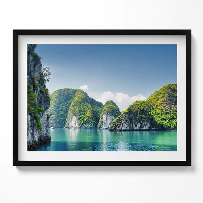 Tablou rama Mare și stânci turcoaz